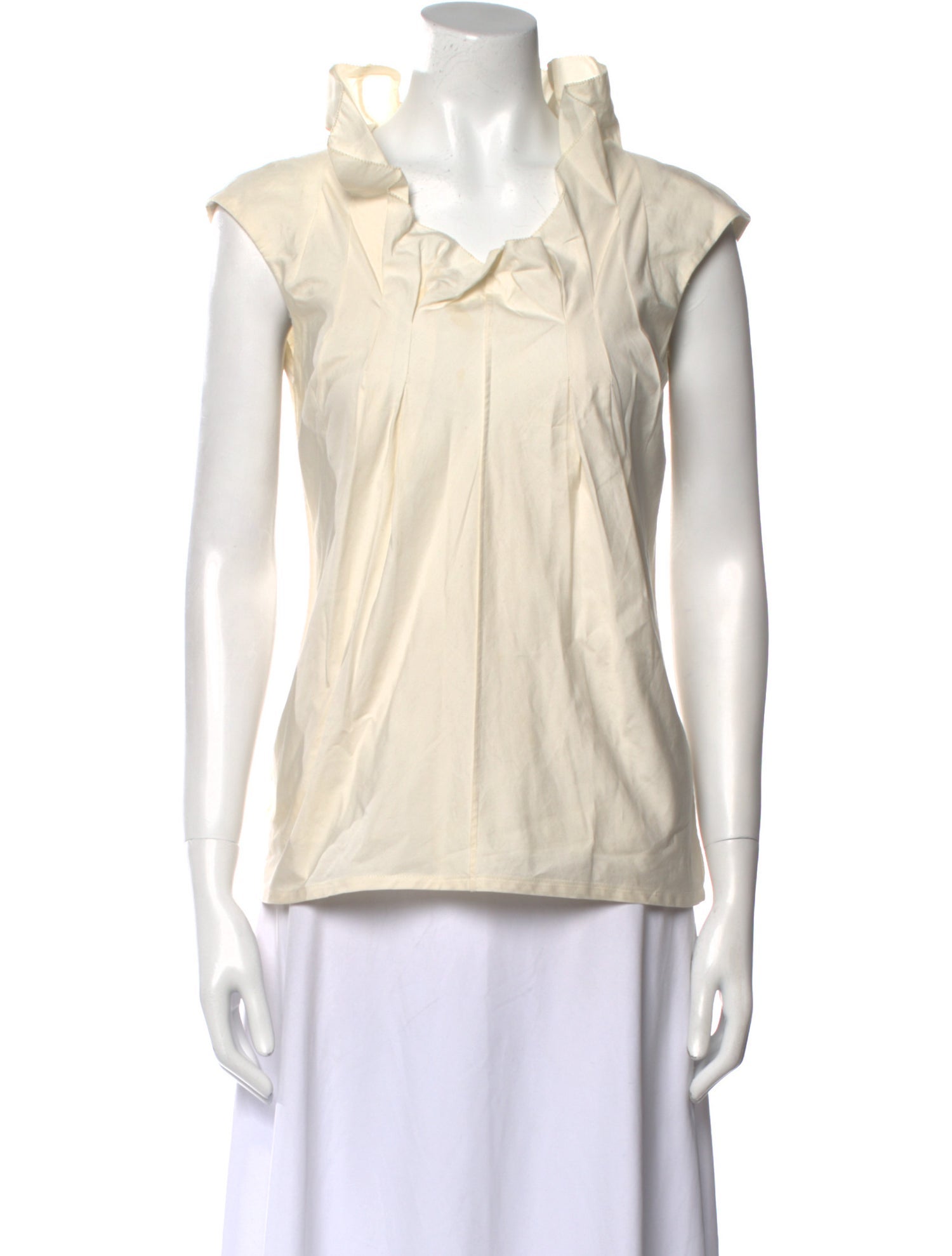 Lela Rose Cowl Neck Sleeveless Blouse