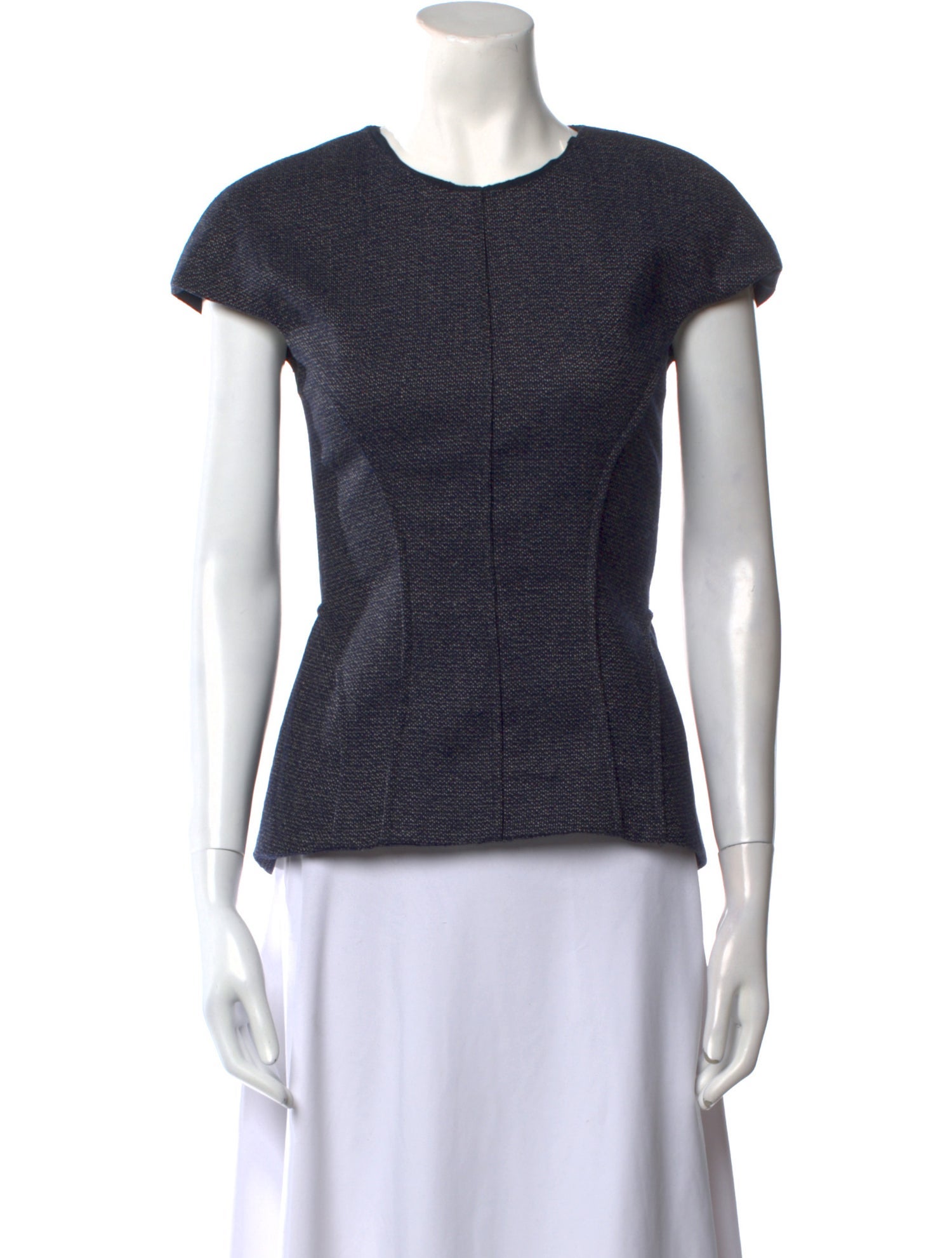 Lela Rose Crew Neck Short Sleeve Top