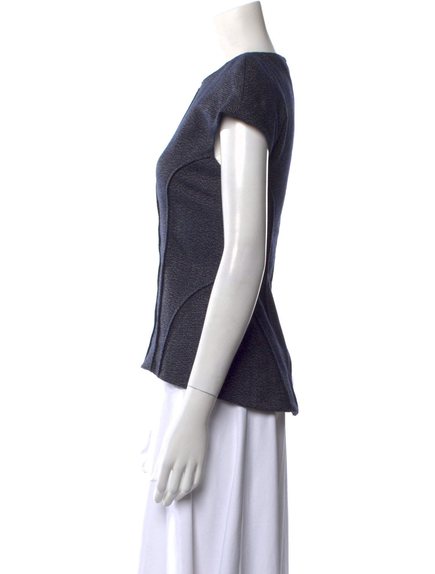 Lela Rose Crew Neck Short Sleeve Top