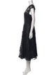 Lela Rose Lace Pattern Midi Length Dress