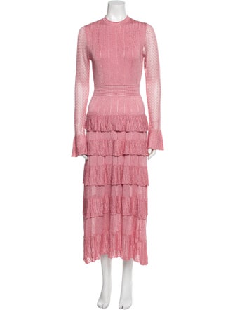 Lela Rose Printed Midi Length Dress