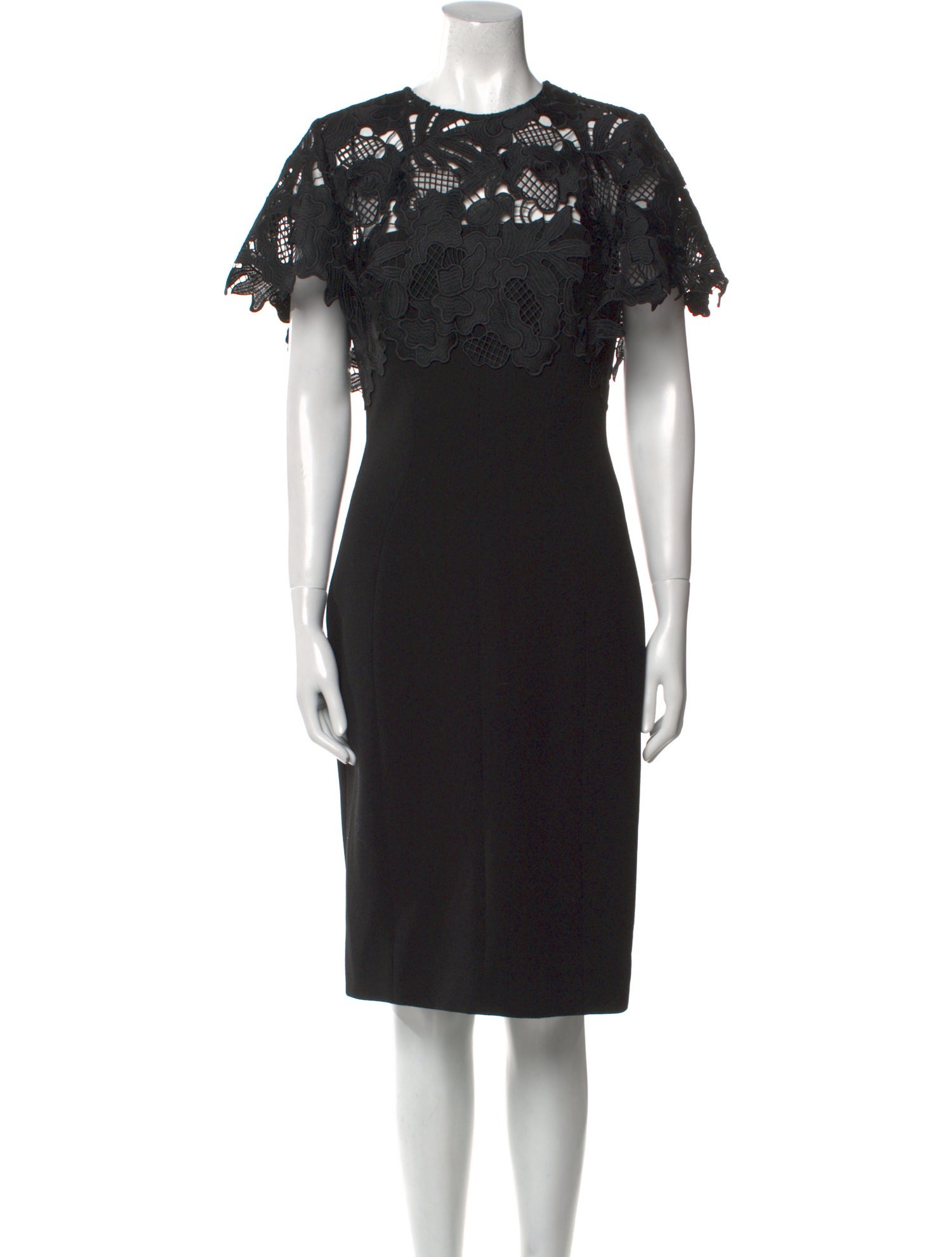 Lela Rose Crew Neck Knee-Length Dress