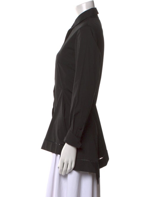 Lela Rose Long Sleeve Button-Up Top