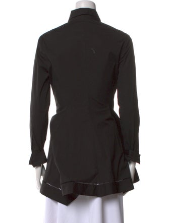 Lela Rose Long Sleeve Button-Up Top