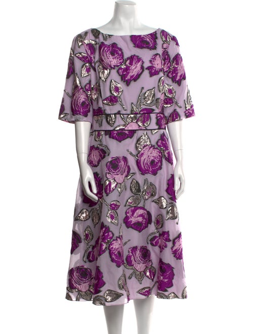 Lela Rose Paisley Print Midi Length Dress