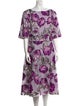 Lela Rose Paisley Print Midi Length Dress