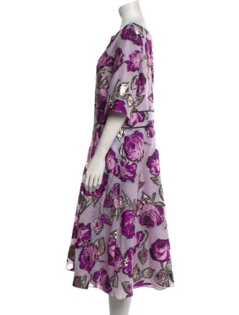 Lela Rose Paisley Print Midi Length Dress
