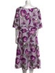 Lela Rose Paisley Print Midi Length Dress