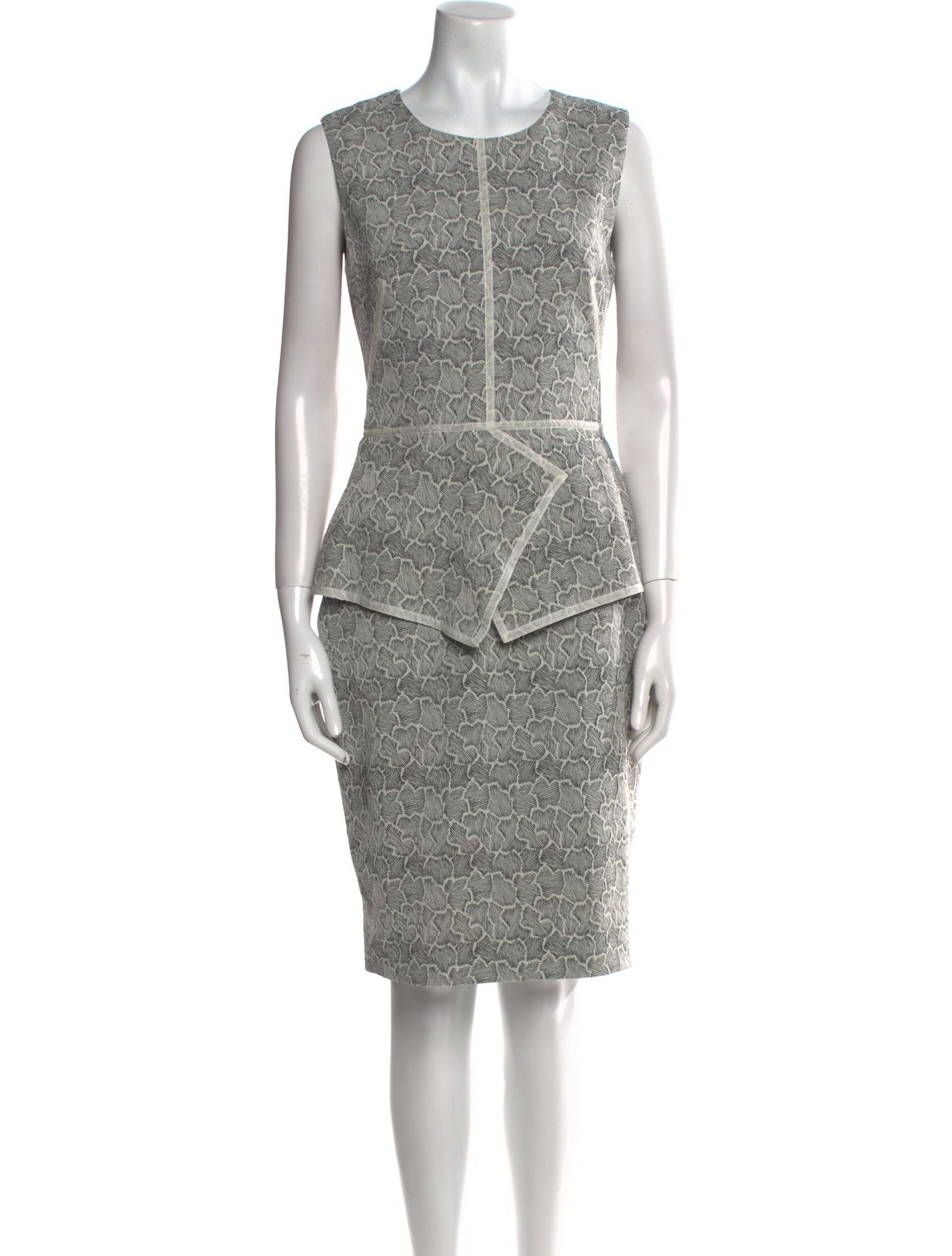 Lela Rose Crew Neck Knee-Length Dress