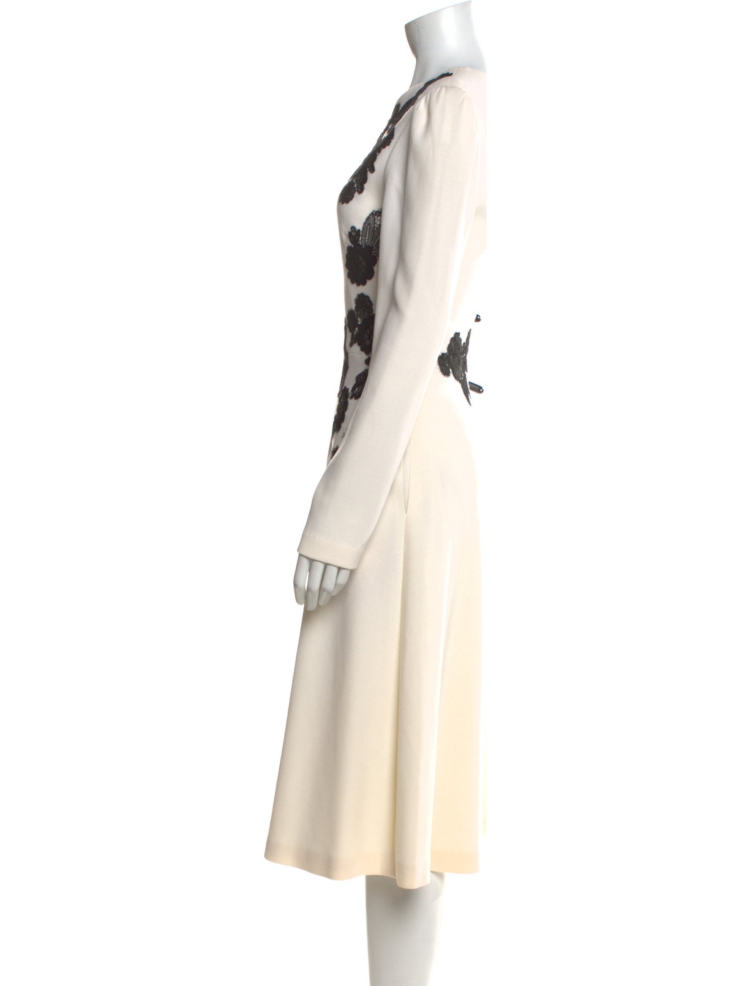 Lela Rose Wool Midi Length Dress