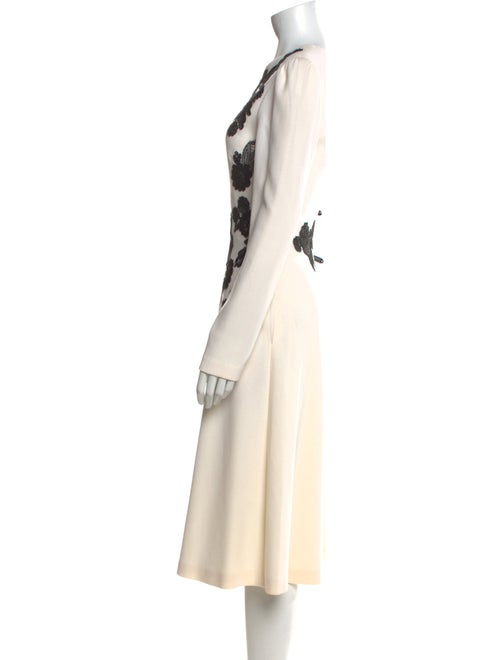 Lela Rose Wool Midi Length Dress