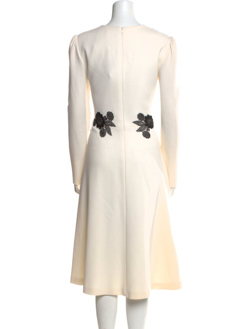 Lela Rose Wool Midi Length Dress