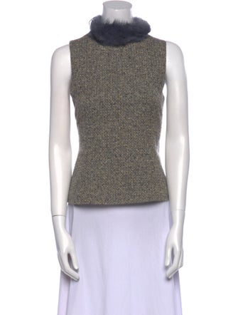 Lela Rose Wool Turtleneck Top