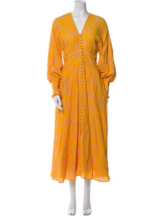 Lela Rose V-Neck Long Dress