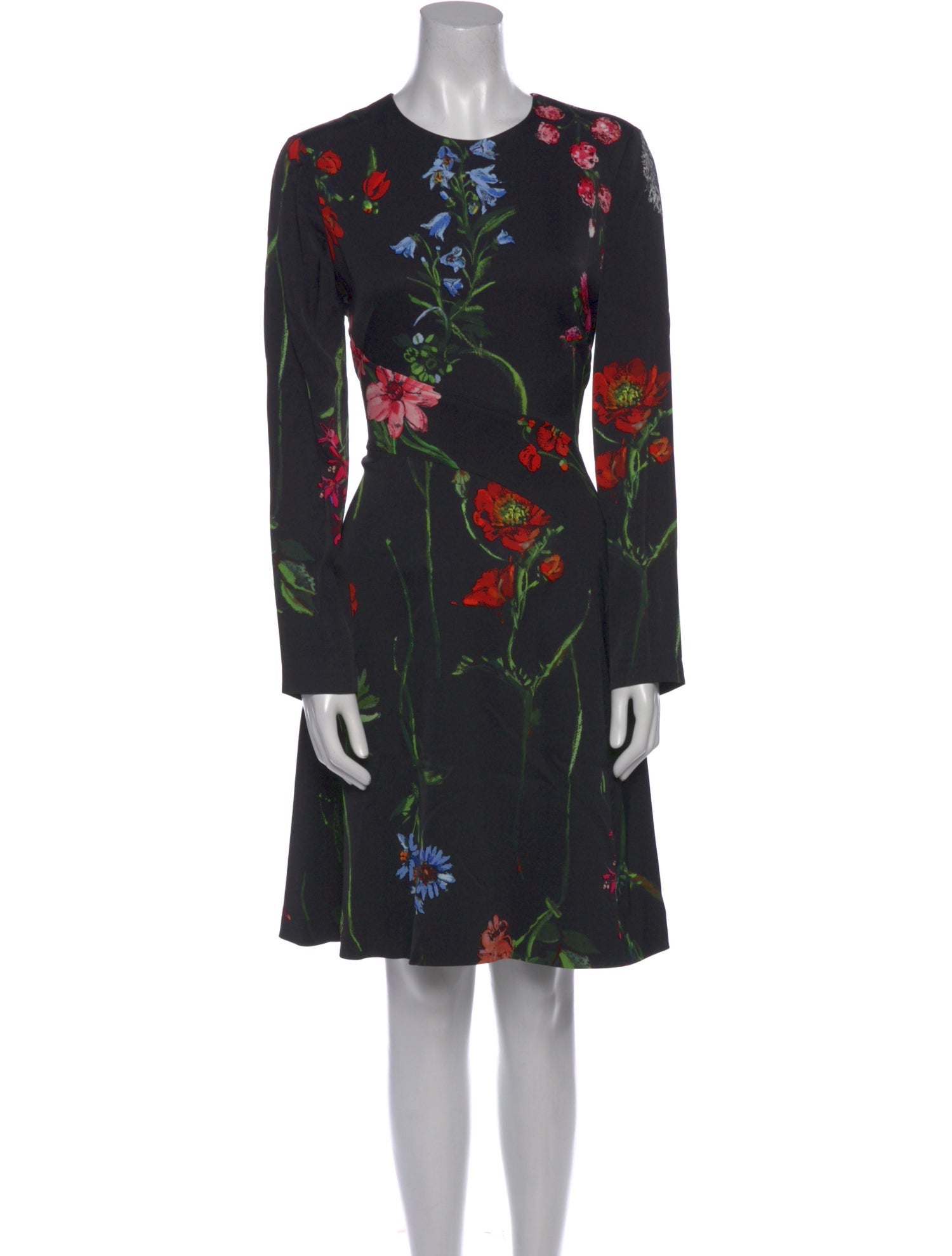 Lela Rose Floral Print Knee-Length Dress