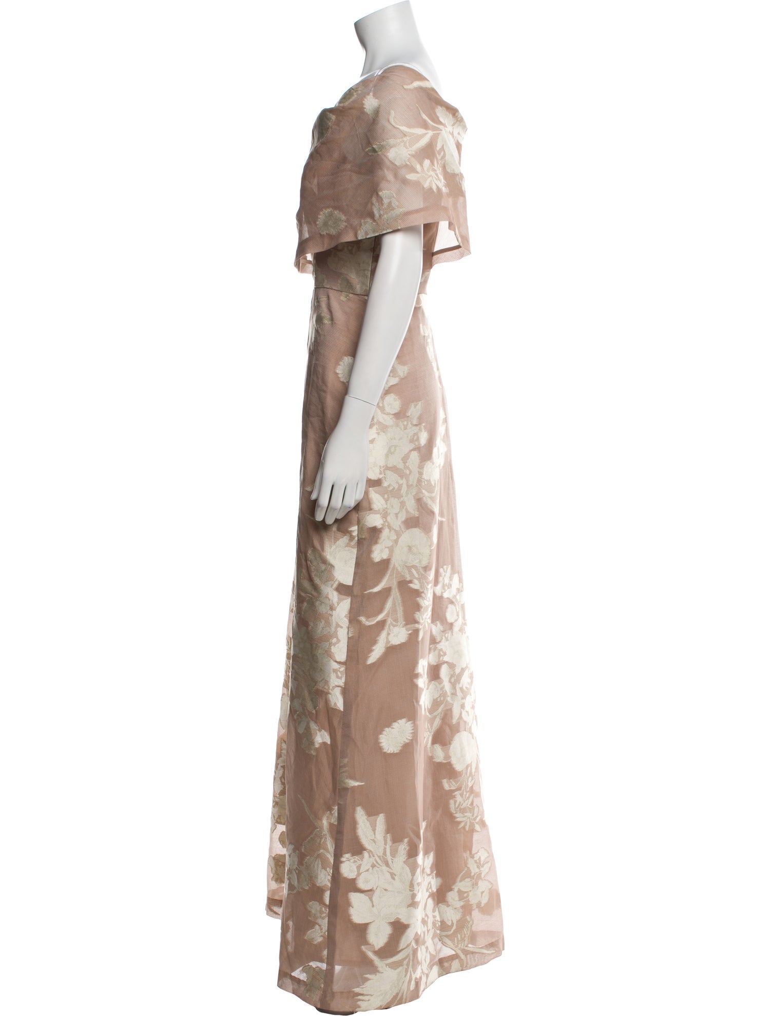 Lela Rose Floral Print Long Dress