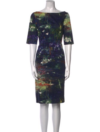 Lela Rose Printed Knee-Length Dress