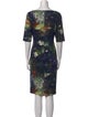 Lela Rose Printed Knee-Length Dress