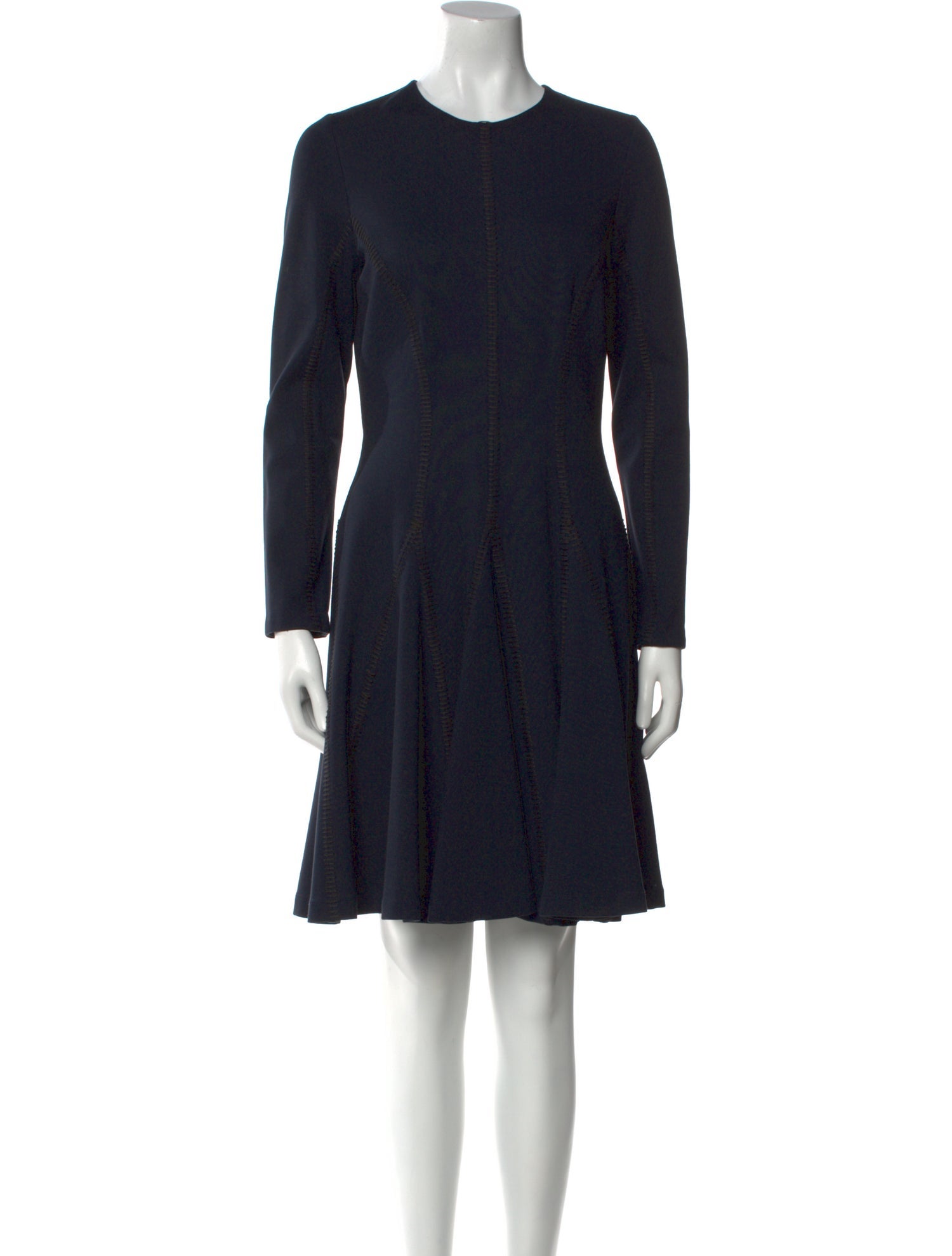 Lela Rose Crew Neck Knee-Length Dress