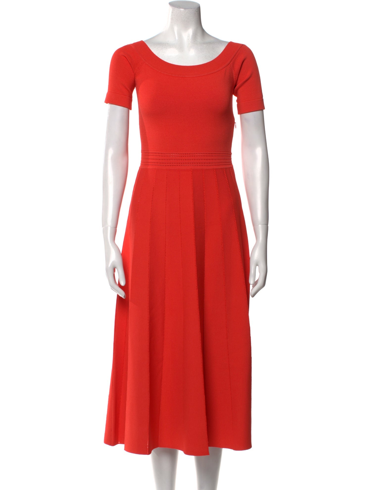 Lela Rose Scoop Neck Midi Length Dress