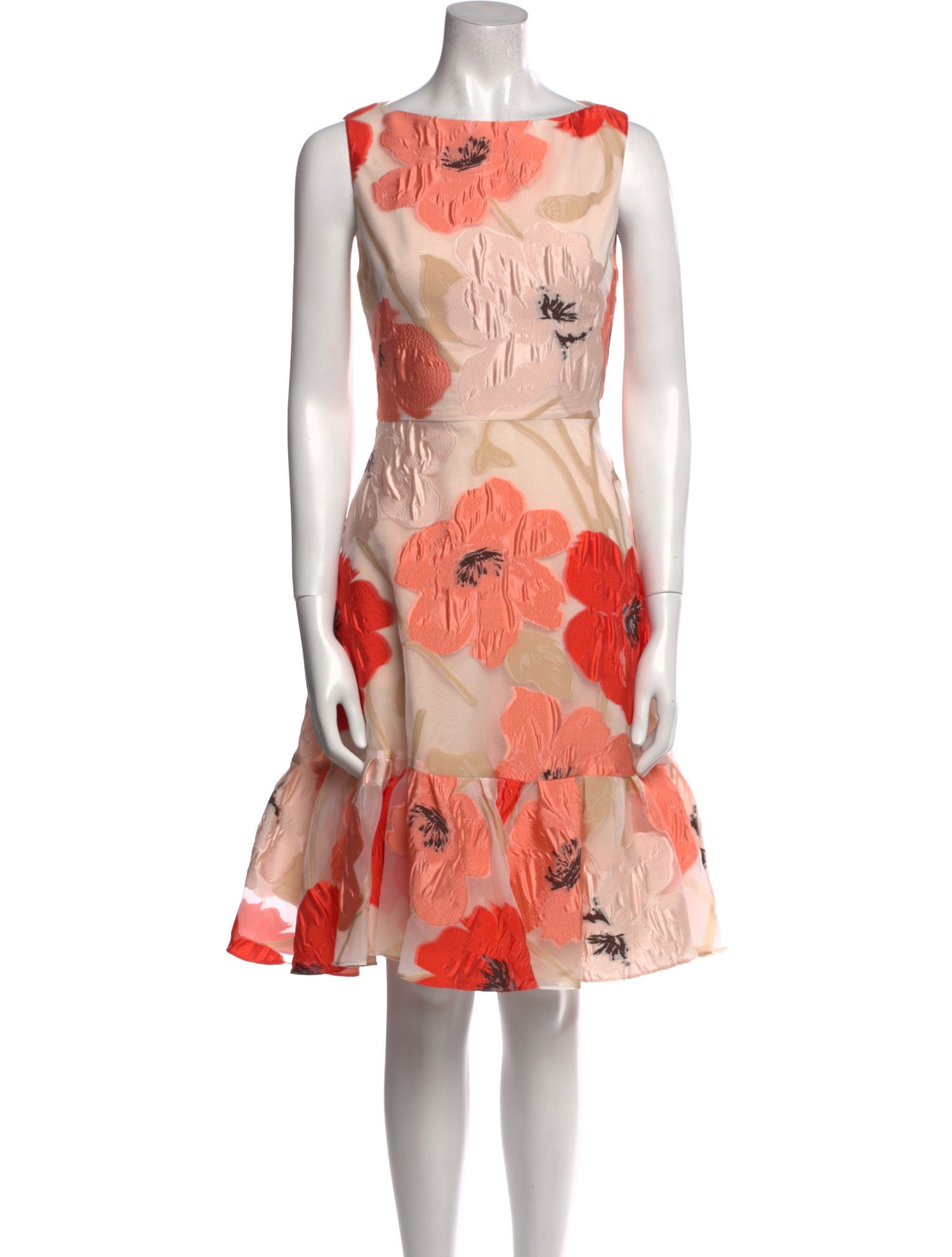 Lela Rose Floral Print Knee-Length Dress