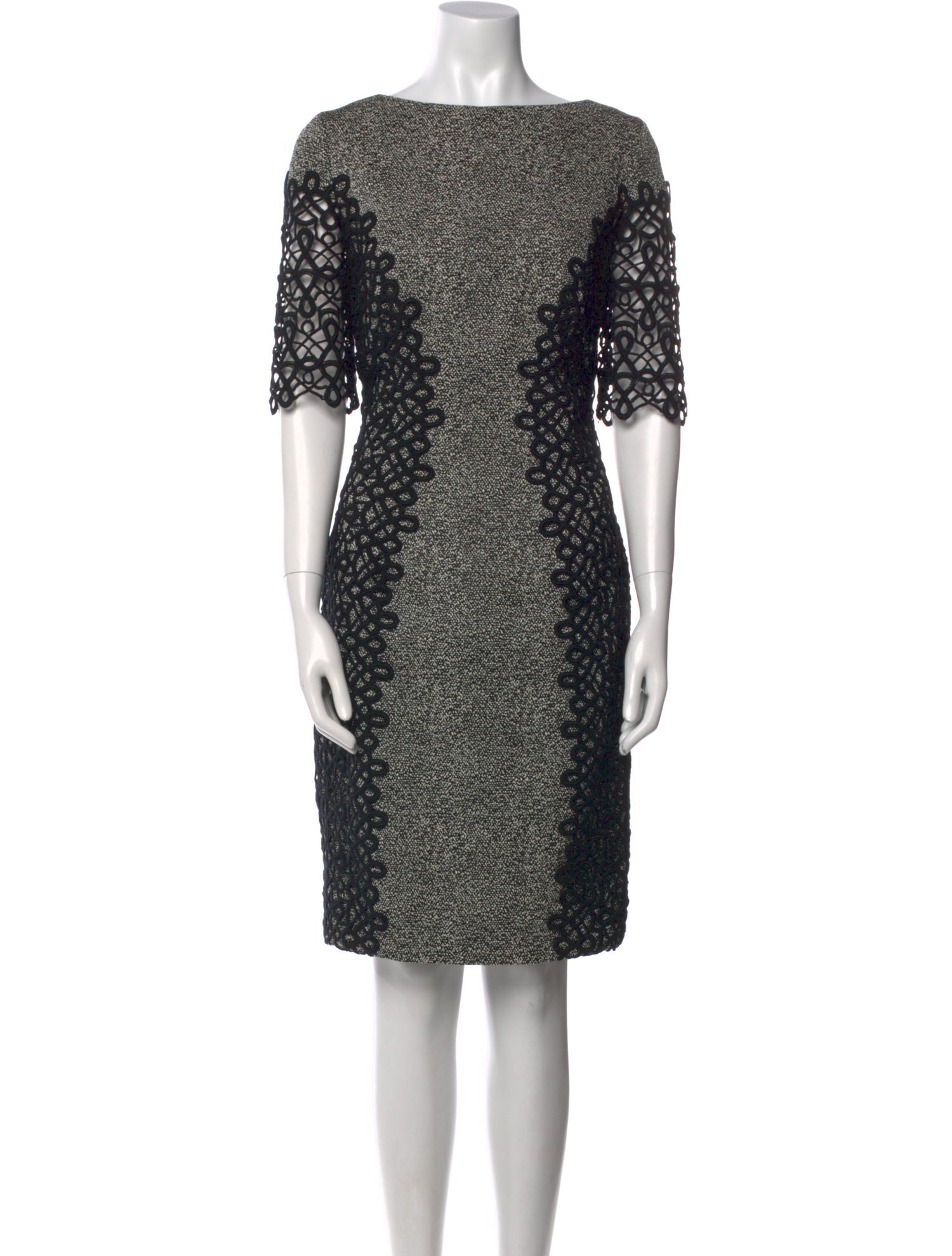 Lela Rose Lace Pattern Knee-Length Dress