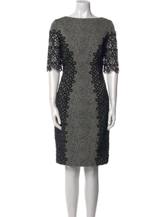 Lela Rose Lace Pattern Knee-Length Dress