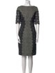 Lela Rose Lace Pattern Knee-Length Dress