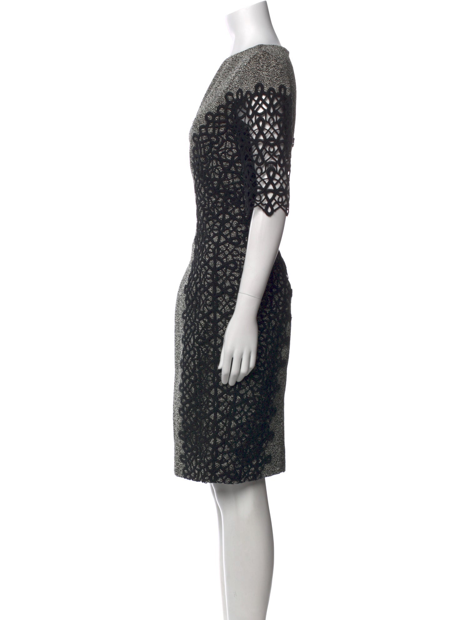 Lela Rose Lace Pattern Knee-Length Dress