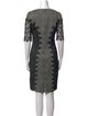 Lela Rose Lace Pattern Knee-Length Dress