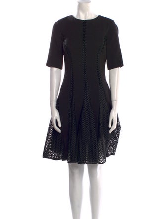 Lela Rose Crew Neck Knee-Length Dress