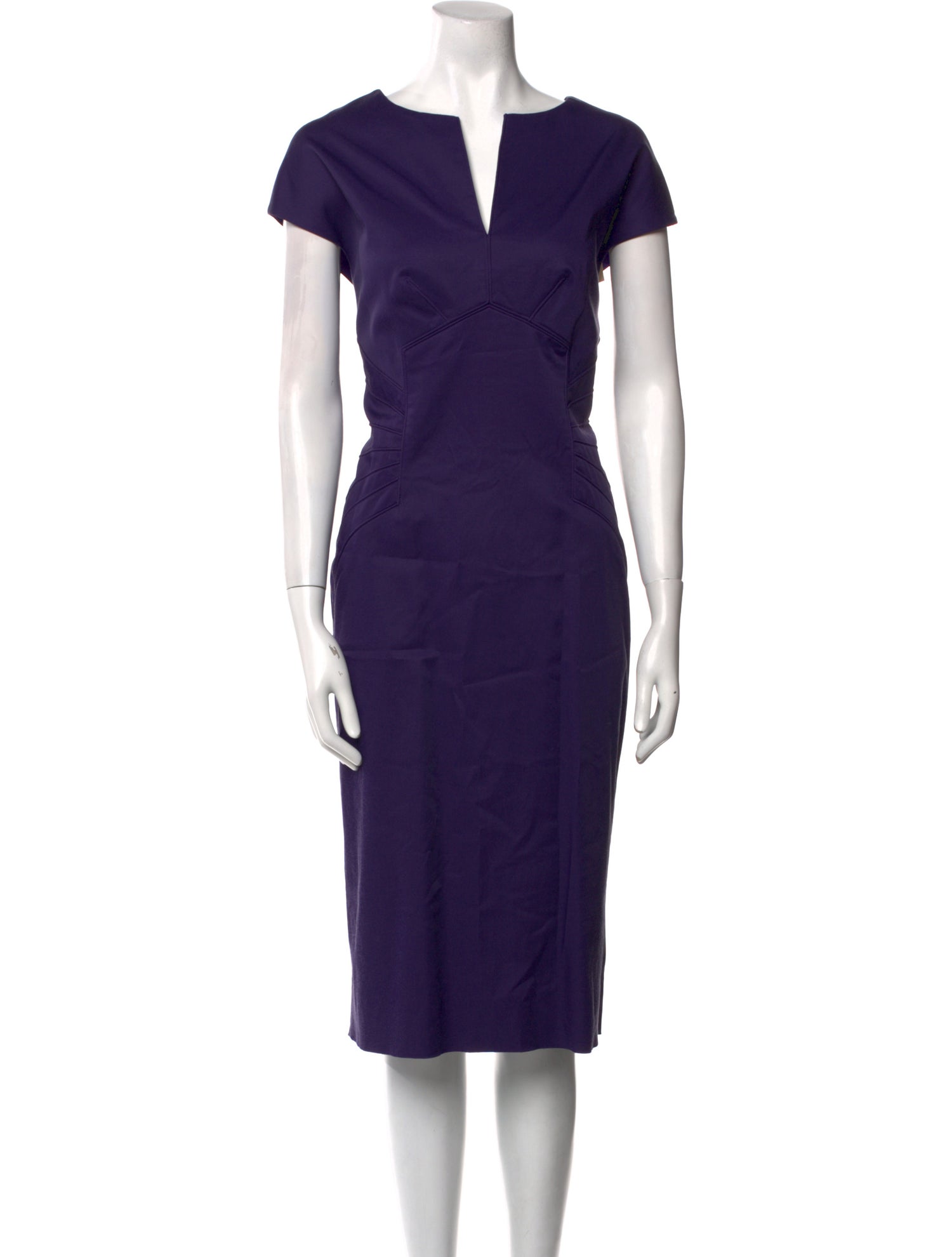 Lela Rose V-Neck Midi Length Dress