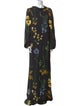 Lela Rose Floral Print Long Dress
