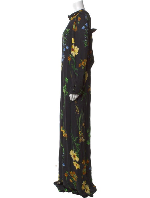 Lela Rose Floral Print Long Dress