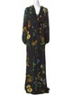 Lela Rose Floral Print Long Dress