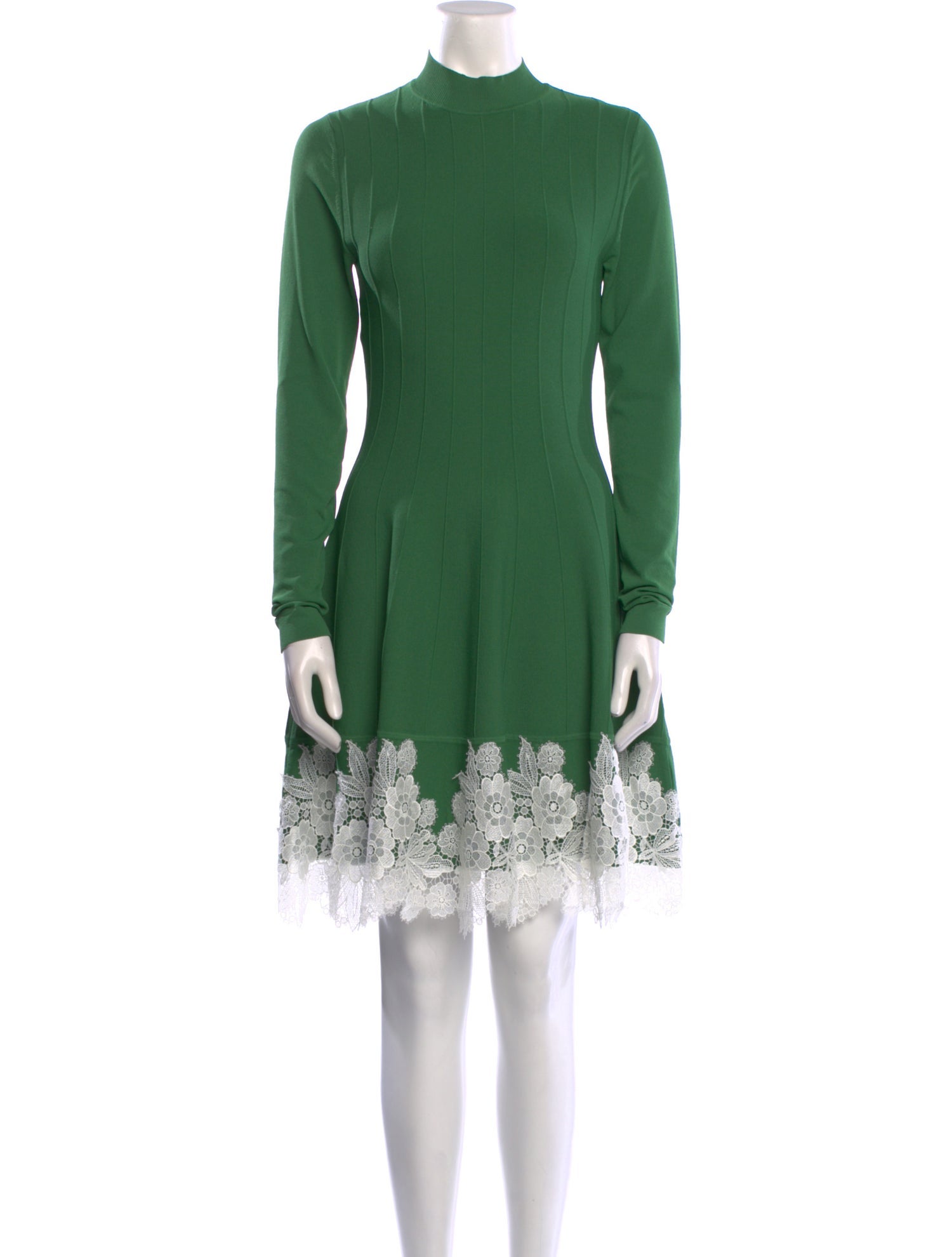 Lela Rose Mock Neck Knee-Length Dress