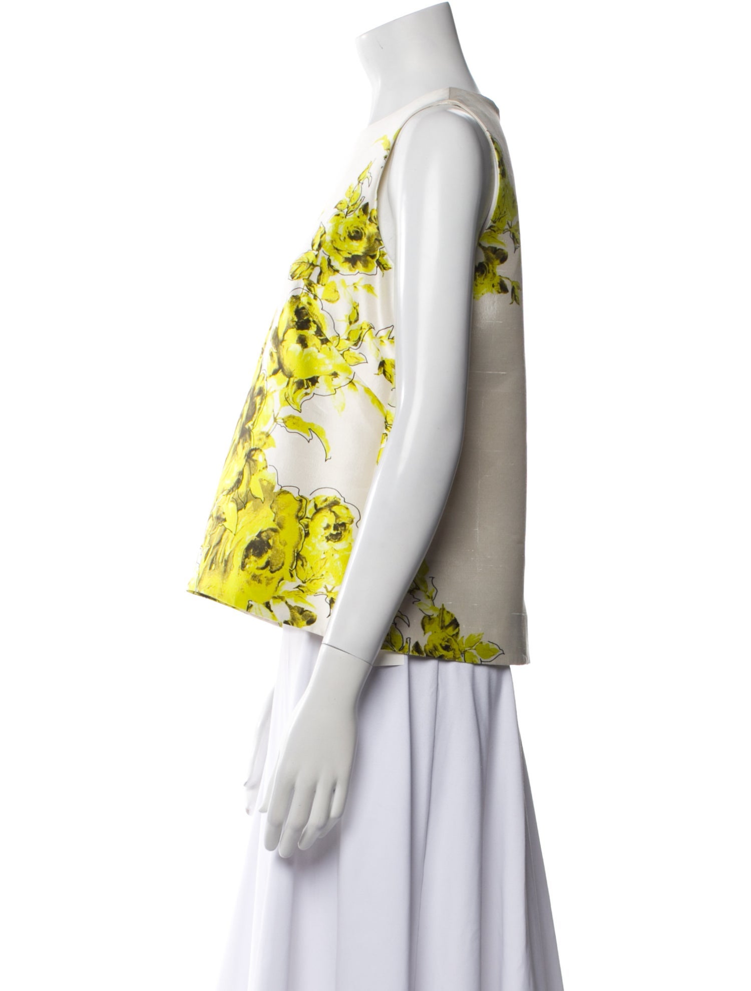 Lela Rose Wool Floral Print Top