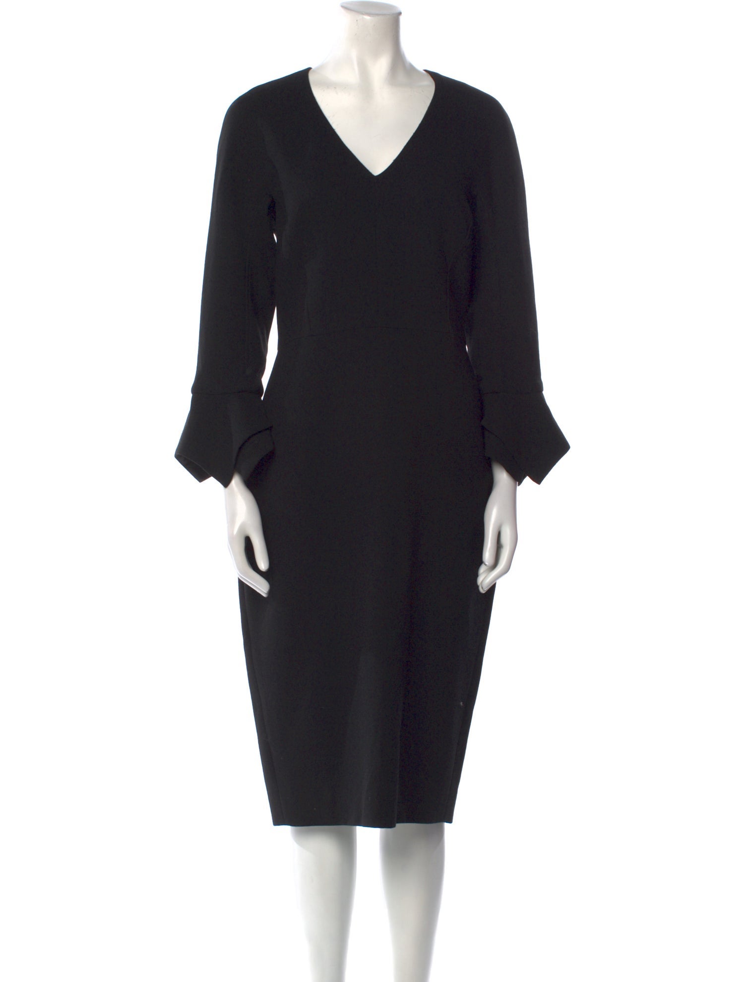 Lela Rose Wool Midi Length Dress