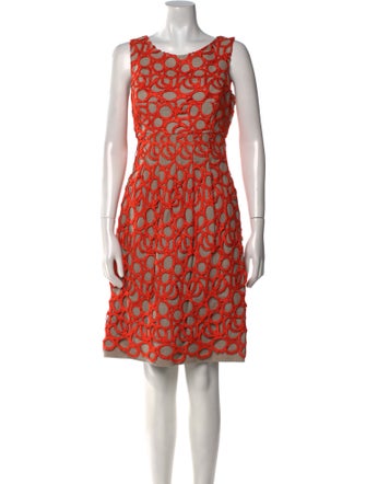 Lela Rose Printed Knee-Length Dress