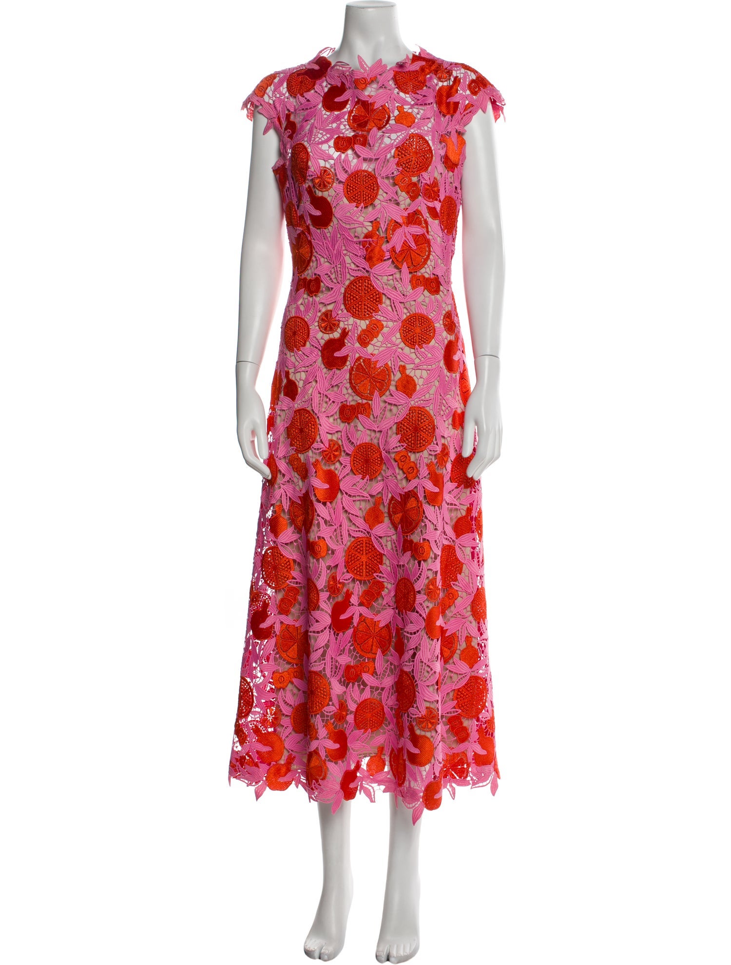 Lela Rose Lace Pattern Long Dress