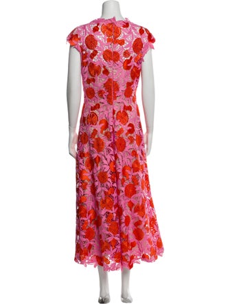 Lela Rose Lace Pattern Long Dress