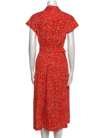 Lela Rose Floral Print Midi Length Dress