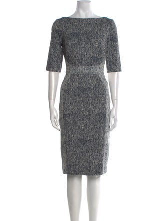 Lela Rose Printed Midi Length Dress