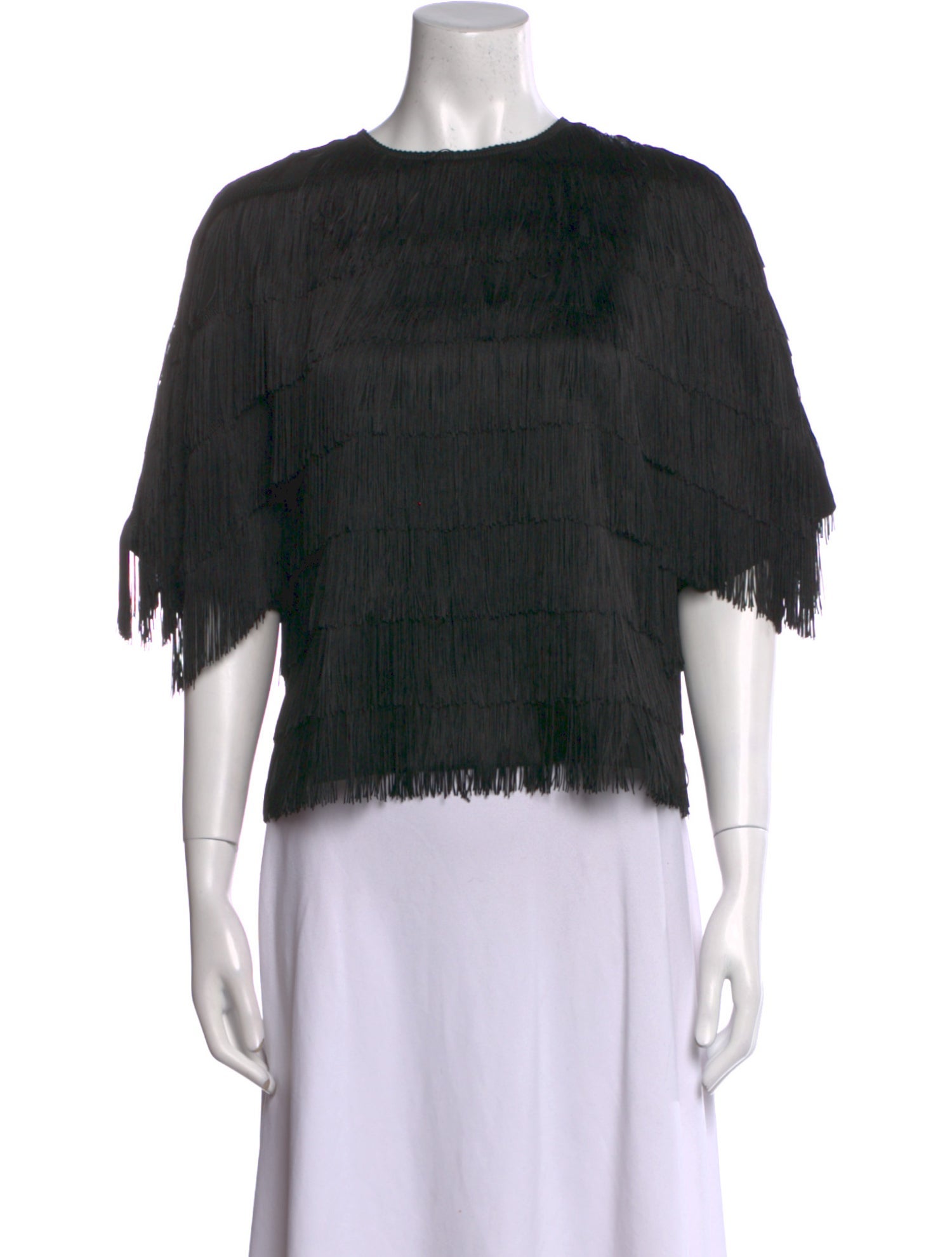 Lela Rose Crew Neck Three-Quarter Sleeve Crop Top w/ Tags