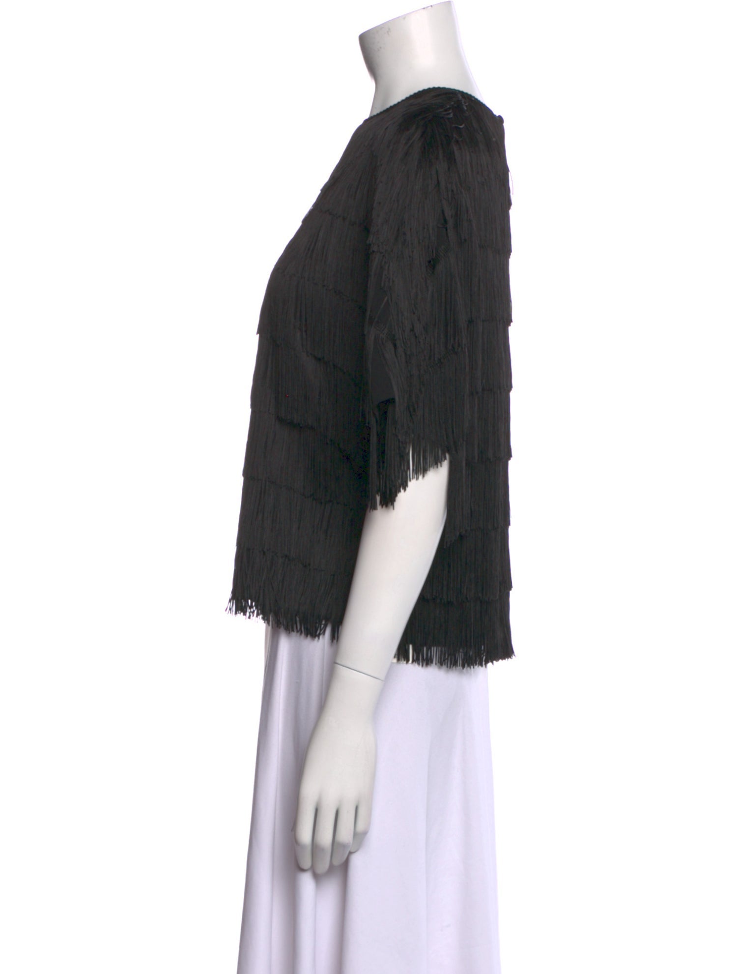 Lela Rose Crew Neck Three-Quarter Sleeve Crop Top w/ Tags