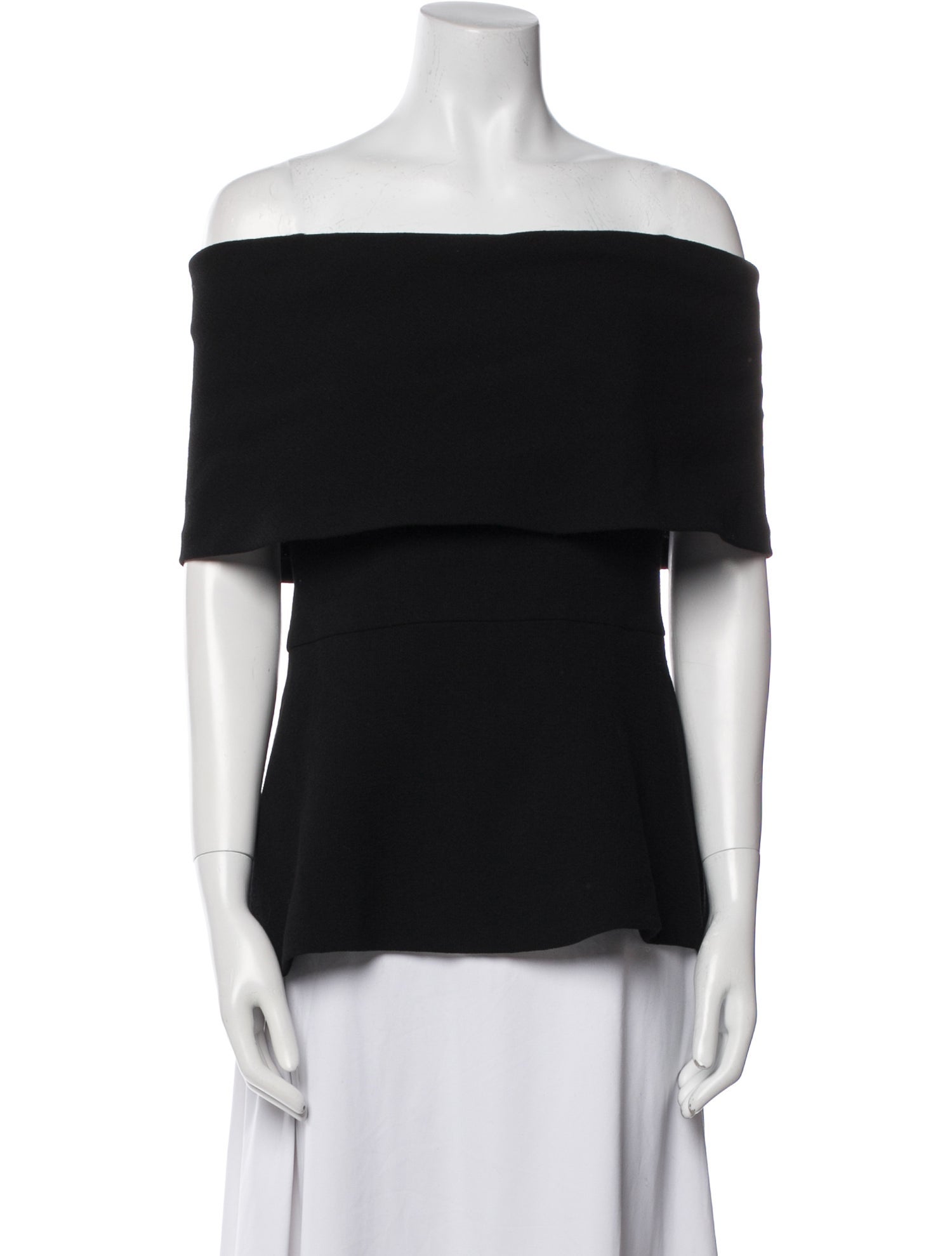 Lela Rose Wool Off-The-Shoulder Top