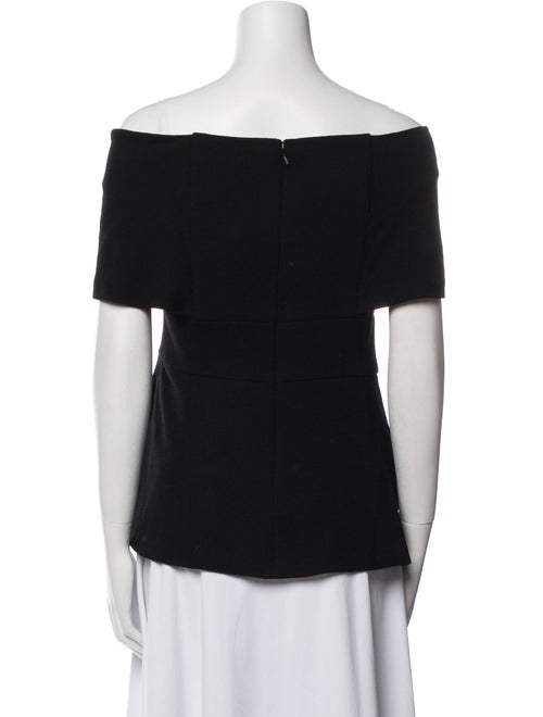 Lela Rose Wool Off-The-Shoulder Top