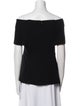 Lela Rose Wool Off-The-Shoulder Top