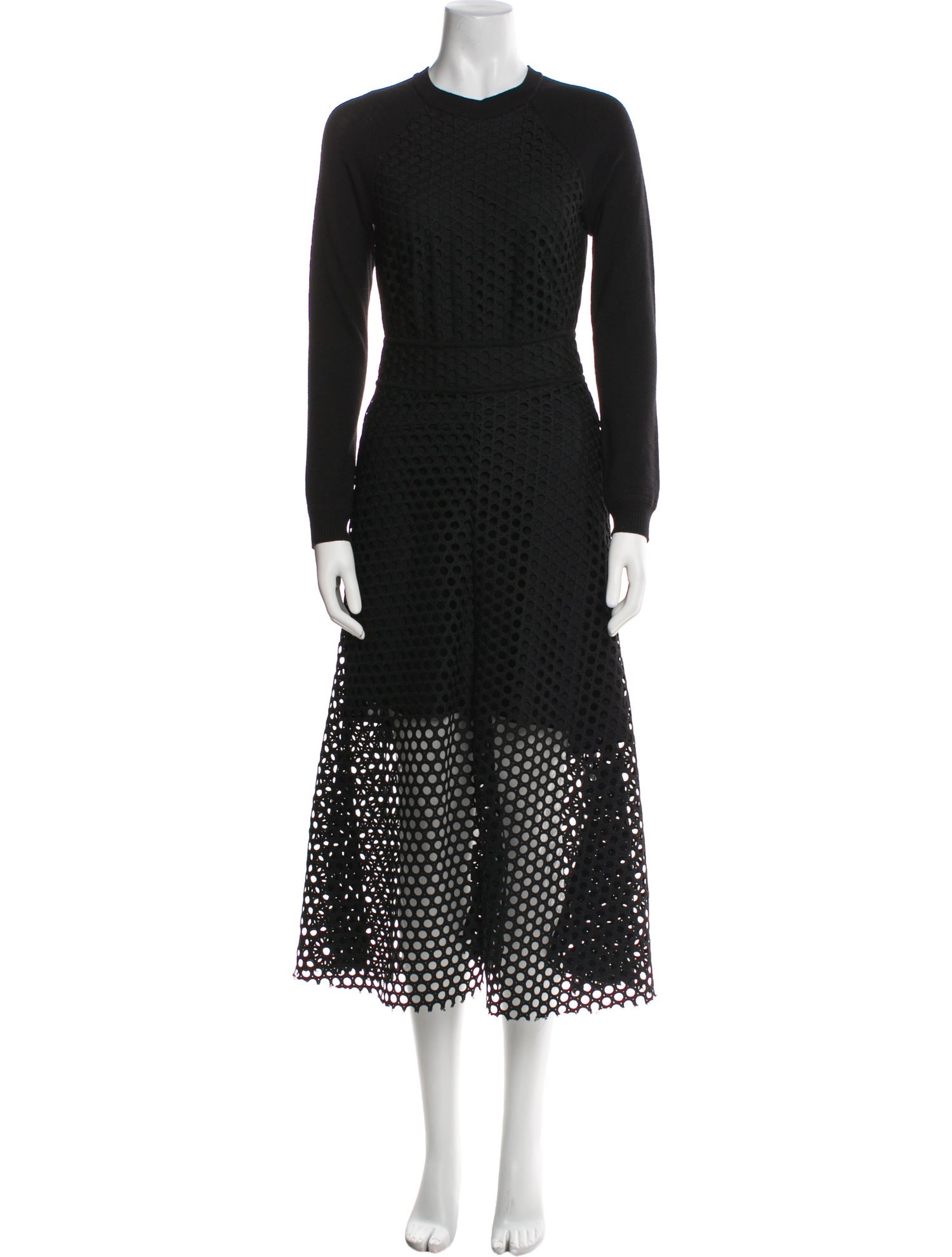 Lela Rose Polka Dot Print Long Dress