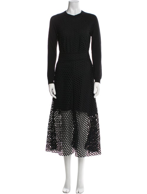 Lela Rose Polka Dot Print Long Dress